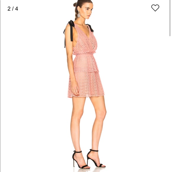 Self-Portrait Organza Cutwork Mini Dress with Ties - Picture 10 of 15